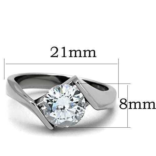 Band Rings TK1538 Stainless Steel Ring with AAA Grade CZ