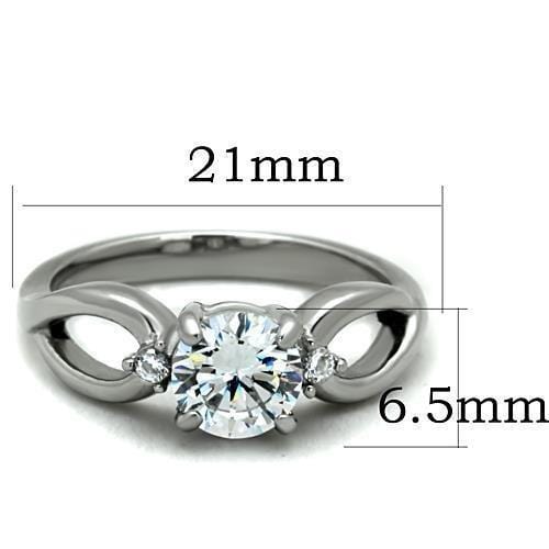 Band Rings TK1539 Stainless Steel Ring with AAA Grade CZ