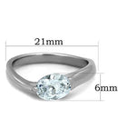 Band Rings TK1542 Stainless Steel Ring with AAA Grade CZ