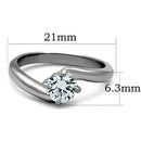 Band Rings TK1543 Stainless Steel Ring with AAA Grade CZ