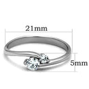 Band Rings TK1544 Stainless Steel Ring with AAA Grade CZ