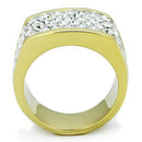 Simple Gold Rings TK1545 Two-Tone Gold - Stainless Steel Ring with Crystal