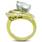 Simple Gold Rings TK1546 Two-Tone Gold - Stainless Steel Ring with CZ