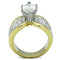 Simple Gold Rings TK1548 Two-Tone Gold - Stainless Steel Ring with CZ