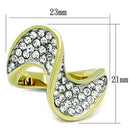 Simple Gold Rings TK1549 Two-Tone Gold - Stainless Steel Ring with Crystal