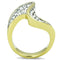 Simple Gold Rings TK1549 Two-Tone Gold - Stainless Steel Ring with Crystal