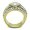 Simple Gold Rings TK1551 Two-Tone Gold - Stainless Steel Ring with CZ