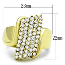 Simple Gold Rings TK1554 Gold - Stainless Steel Ring with AAA Grade CZ