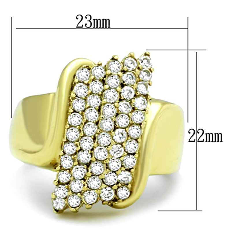 Simple Gold Rings TK1554 Gold - Stainless Steel Ring with AAA Grade CZ