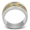 Simple Gold Rings TK1555 Two-Tone Gold - Stainless Steel Ring with Crystal