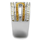 Simple Gold Rings TK1555 Two-Tone Gold - Stainless Steel Ring with Crystal