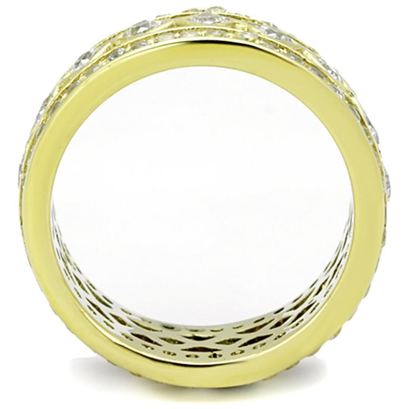 Simple Gold Rings TK1558 Gold - Stainless Steel Ring with AAA Grade CZ