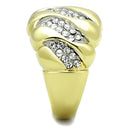 Simple Gold Rings TK1559 Two-Tone Gold - Stainless Steel Ring with Crystal