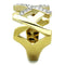 Simple Gold Rings TK1560 Two-Tone Gold - Stainless Steel Ring with Crystal