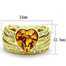 Simple Gold Rings TK1563 Gold - Stainless Steel Ring with Top Grade Crystal