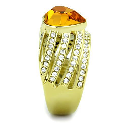 Simple Gold Rings TK1563 Gold - Stainless Steel Ring with Top Grade Crystal