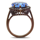 Band Rings TK1564LC Coffee light Stainless Steel Ring with Crystal