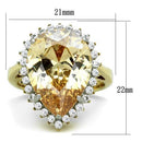 Simple Gold Rings TK1564 Two-Tone Gold - Stainless Steel Ring with CZ