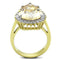 Simple Gold Rings TK1564 Two-Tone Gold - Stainless Steel Ring with CZ