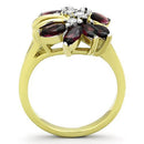 Simple Gold Rings TK1565 Two-Tone Gold - Stainless Steel Ring with Synthetic