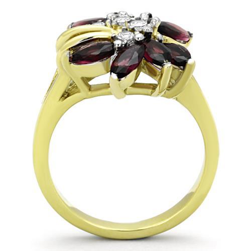 Simple Gold Rings TK1565 Two-Tone Gold - Stainless Steel Ring with Synthetic