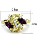 Simple Gold Rings TK1567 Gold - Stainless Steel Ring with Top Grade Crystal