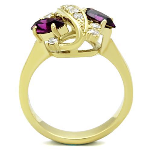 Simple Gold Rings TK1567 Gold - Stainless Steel Ring with Top Grade Crystal