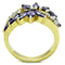 Simple Gold Rings TK1568 Two-Tone Gold - Stainless Steel Ring with CZ