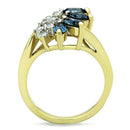 Simple Gold Rings TK1573 Two-Tone Gold - Stainless Steel Ring with Crystal