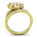 Simple Gold Rings TK1574 Gold - Stainless Steel Ring with AAA Grade CZ