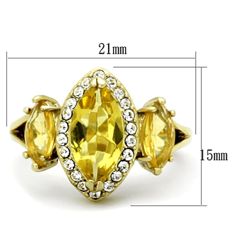 Simple Gold Rings TK1578 Gold - Stainless Steel Ring with Synthetic