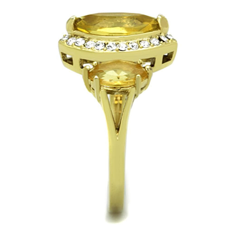 Simple Gold Rings TK1578 Gold - Stainless Steel Ring with Synthetic