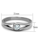 Band Rings TK1581 Stainless Steel Ring with AAA Grade CZ