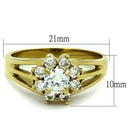 Simple Gold Rings TK1583 Gold - Stainless Steel Ring with AAA Grade CZ