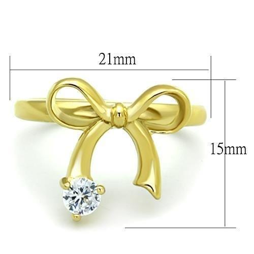 Simple Gold Rings TK1585 Gold - Stainless Steel Ring with AAA Grade CZ