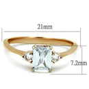 Rose Gold Rings TK1589 Rose Gold - Stainless Steel Ring with AAA Grade CZ