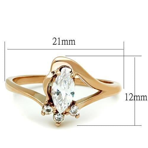 Rose Gold Rings TK1590 Rose Gold - Stainless Steel Ring with AAA Grade CZ