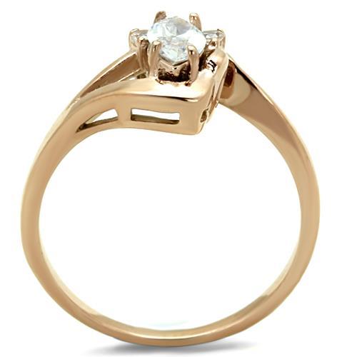 Rose Gold Rings TK1590 Rose Gold - Stainless Steel Ring with AAA Grade CZ