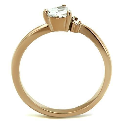 Rose Gold Rings TK1591 Rose Gold - Stainless Steel Ring with AAA Grade CZ