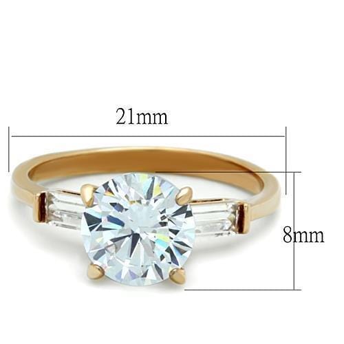 Rose Gold Rings TK1595 Rose Gold - Stainless Steel Ring with AAA Grade CZ