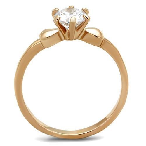 Rose Gold Rings TK1596 Rose Gold - Stainless Steel Ring with AAA Grade CZ