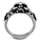 Men's Pinky Rings TK1601 Stainless Steel Ring with Epoxy in Jet