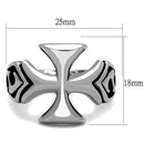 Men's Pinky Rings TK1602 Stainless Steel Ring with Epoxy in Jet