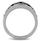 Men's Pinky Rings TK1603 Stainless Steel Ring with Epoxy in Jet