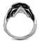 Men's Pinky Rings TK1604 Stainless Steel Ring with Epoxy in Jet