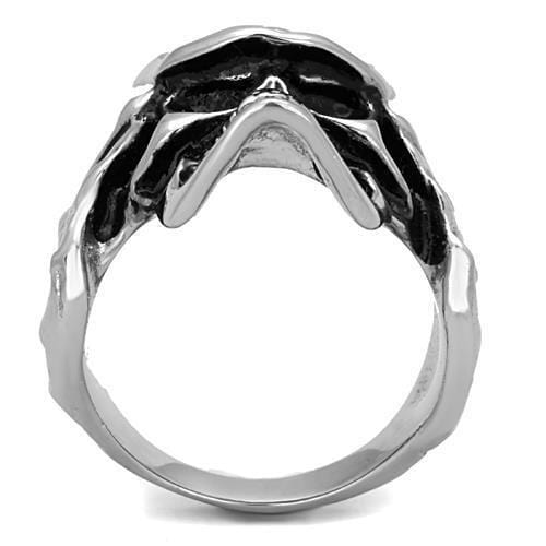 Men's Pinky Rings TK1604 Stainless Steel Ring with Epoxy in Jet