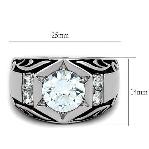 Mens Stainless Steel Rings TK1606 Stainless Steel Ring with AAA Grade CZ