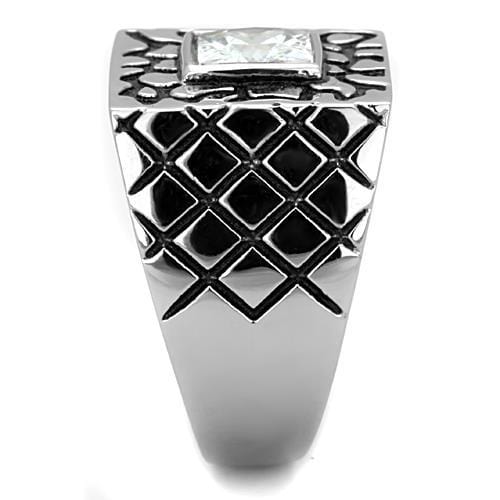 Mens Stainless Steel Rings TK1607 Stainless Steel Ring with AAA Grade CZ