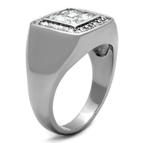 Mens Stainless Steel Rings TK1608 Stainless Steel Ring with AAA Grade CZ