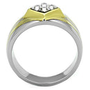 Simple Gold Rings TK1610 Two-Tone Gold - Stainless Steel Ring with Crystal